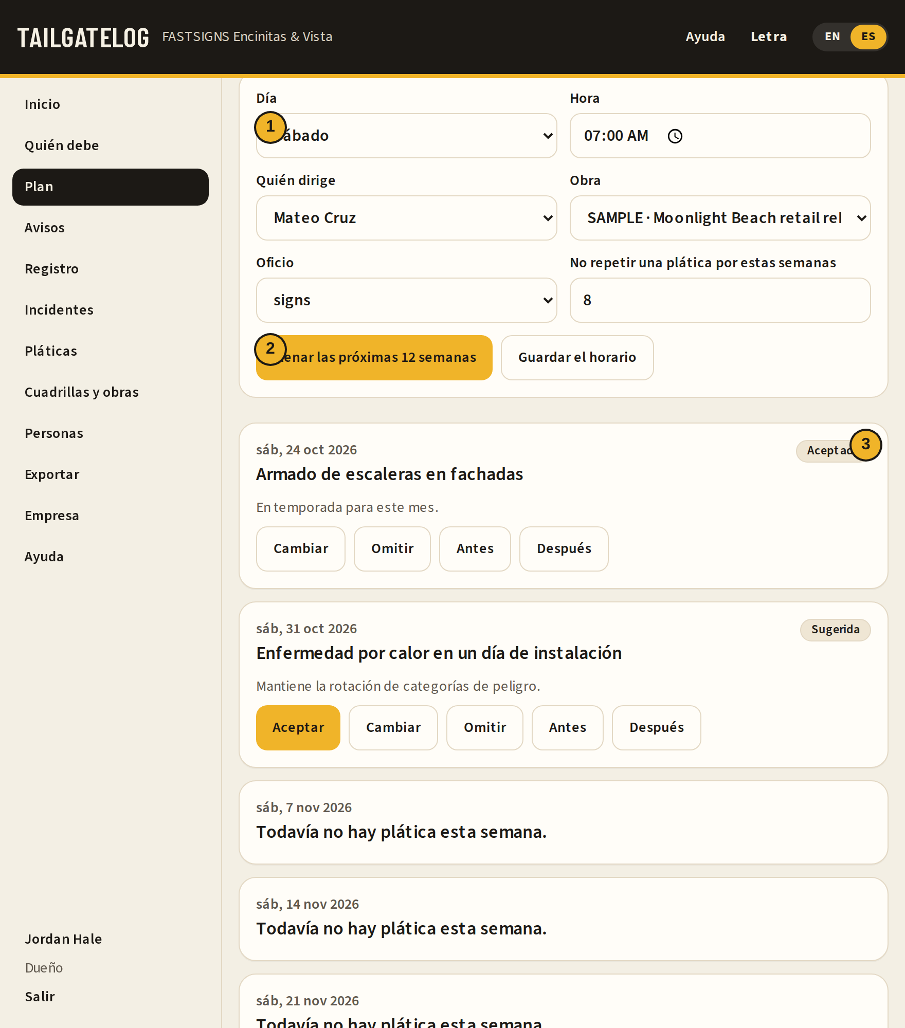 Plan de pláticas